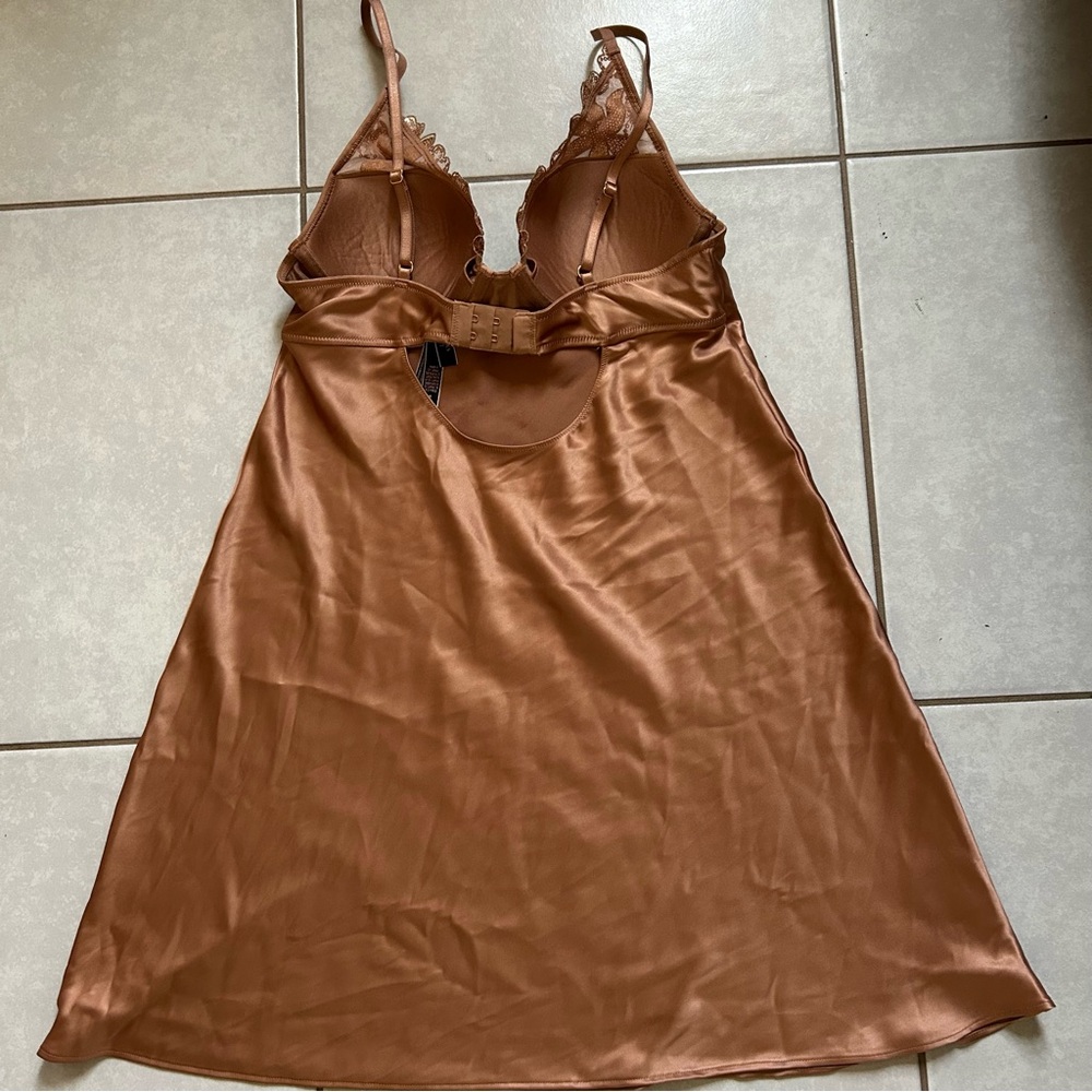 Victoria's Secret gold sequined floral embroidery underwire slip dress - Picture 5 of 8